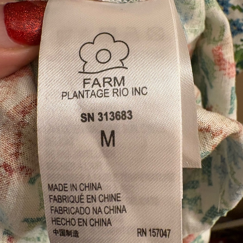 NWOT FARM Rio Tropical Romance Floral-Print Linen-Blend Romper Women’s Medium - Picture 16 of 16